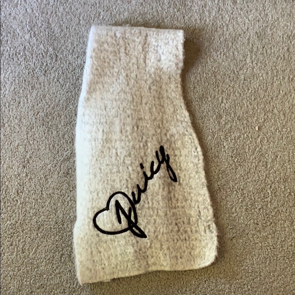 Gray fleece scarf